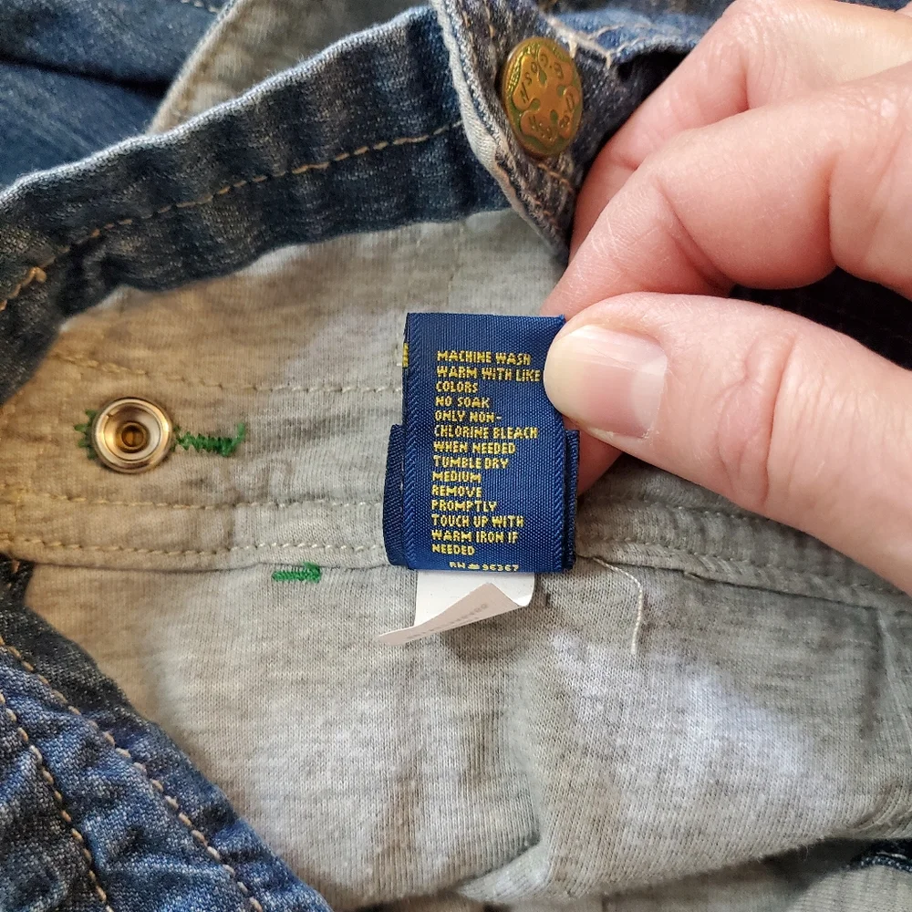 Oshkosh Vintage Denim Lined Overalls, Size 18 months Toddler